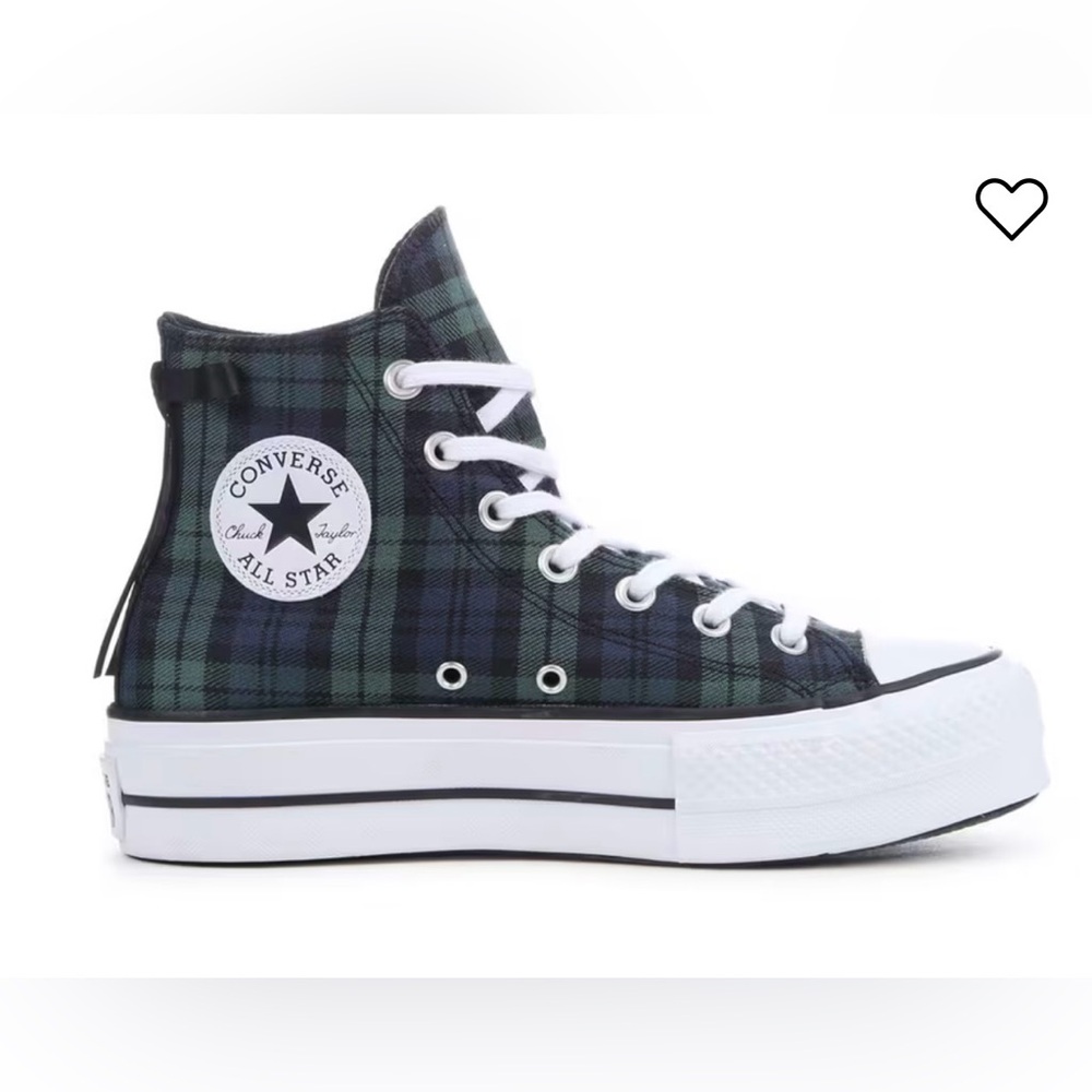 Converse Chuck Taylor All Star High Top Plaid Sneaker - Black/Green